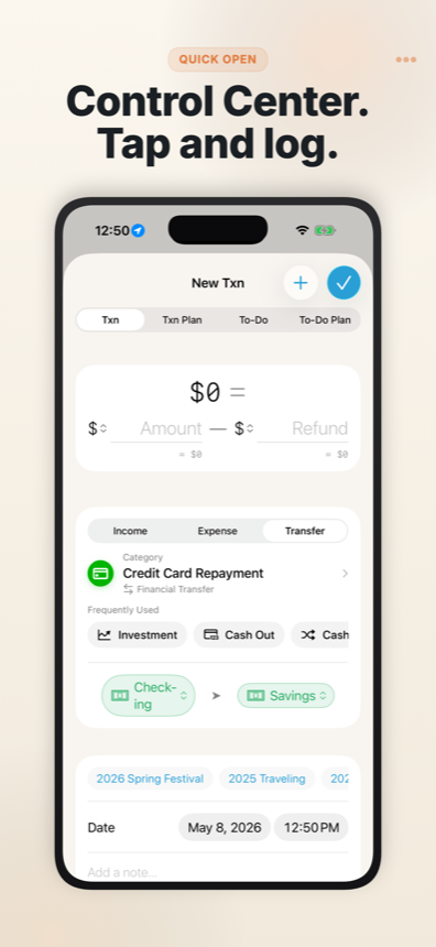 BeanLedger Transaction capture