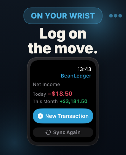 BeanLedger Apple Watch summary screen